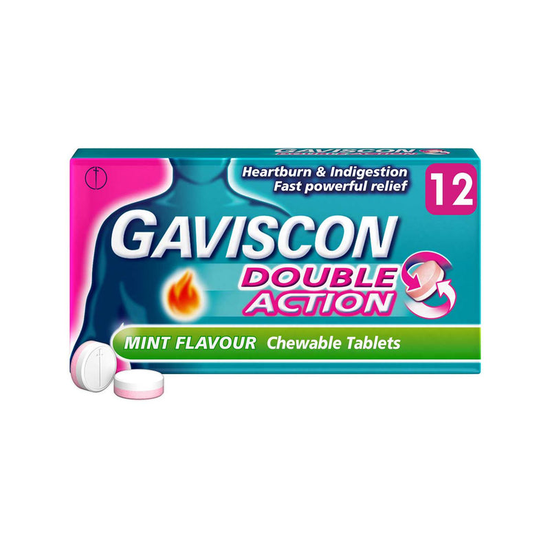 أقراص Gaviscon المضادة للحموضة بنكهة النعناع 12 قرصًا - منتج بريطاني