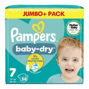 Pampers Baby-Dry Windeln Größe 7 15kg+ 58er Packung
