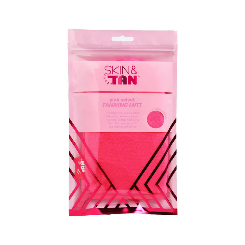Skin & Tan Pink Velvet Tanning Mitt (British brand)