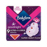 Bodyform Ultra Goodnight sanitary towels extra large wings x9 - British product