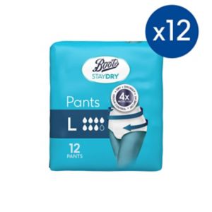 Boots Boots Staydry Incontinence Pants Large 144 Count- Buy online at McGrocer