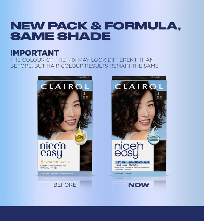 Clairol Nice n Easy Brown Black hair dye 177ml, UK version