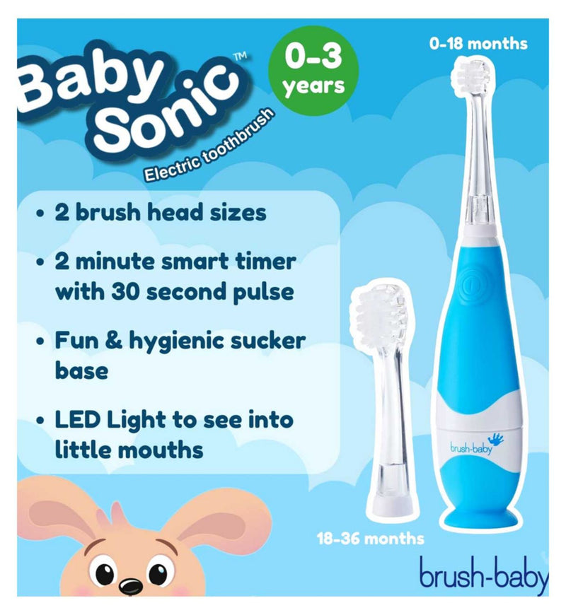 brush-baby BabySonic Electric Toothbrush Blue - British product