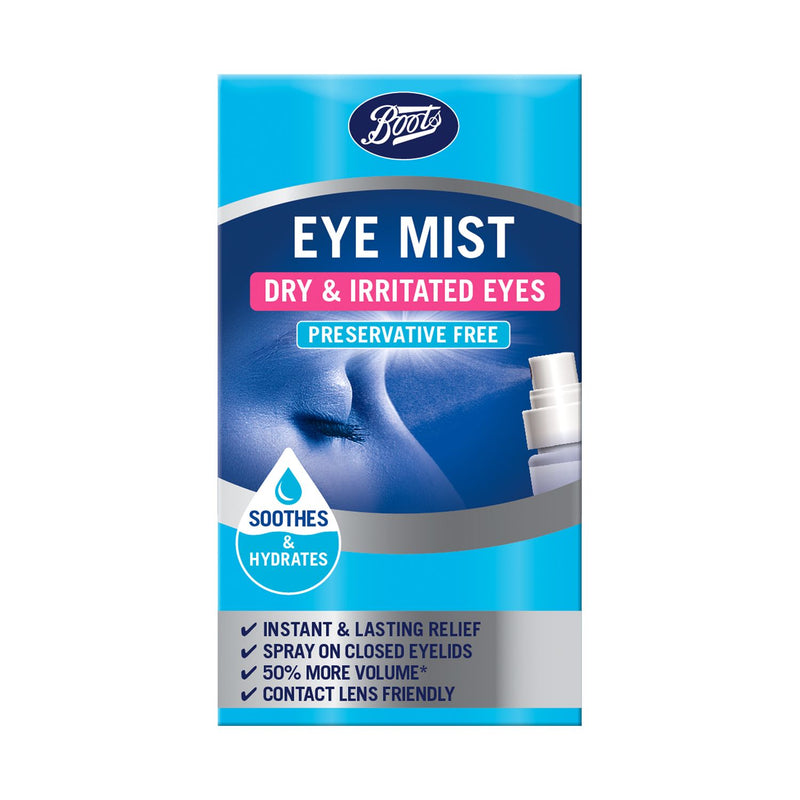 Brume oculaire Boots sans conservateur 15 ml, importée du Royaume-Uni