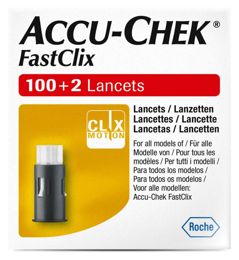Accu-Chek FastClix lancets 100+2 for blood testing (British brand)
