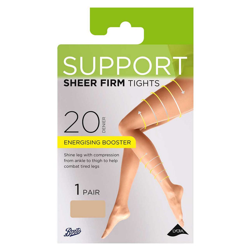 Boots Sheer Firm Support 20D Natural Tan Tights XL - British product