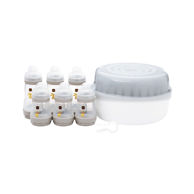 MAM Easy Start baby bottle and microwave steriliser set - British product