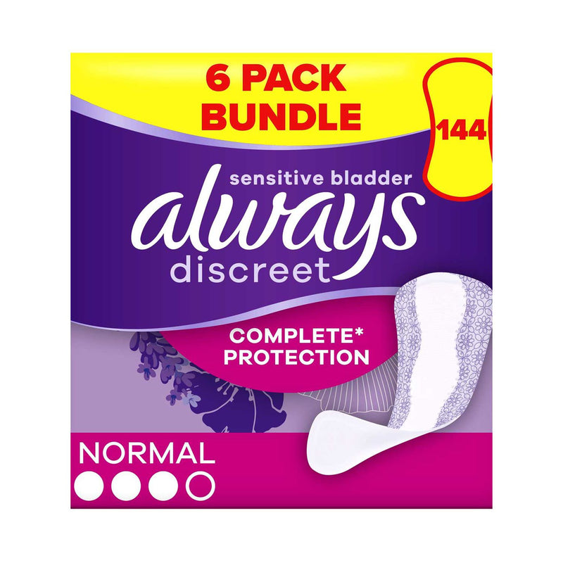 Always Discreet incontinence liners Normal 144 pack - British product