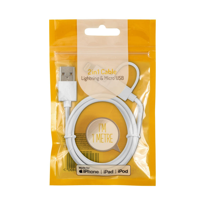 CBL Dual Micro USB Lightning Cable 1.2m - British product
