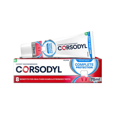 Boots Corsodyl Complete Protection Gum Care Extra Fresh Whitening Toothpaste 75ml- Buy online at McGrocer