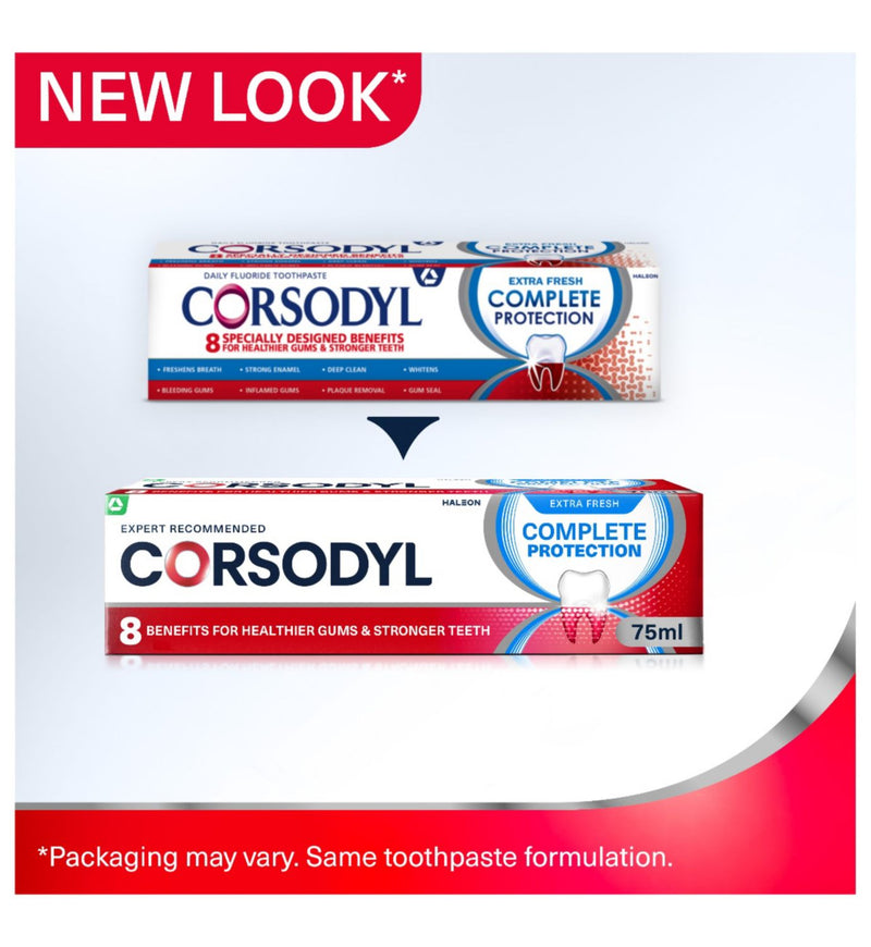 Corsodyl Complete Protection gum toothpaste Extra Fresh 75ml - British product