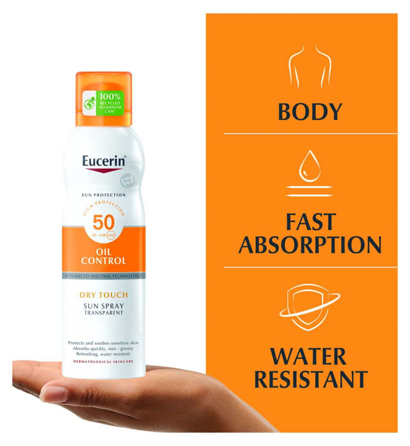Eucerin sun spray oil control dry touch SPF50 200ml, UK version