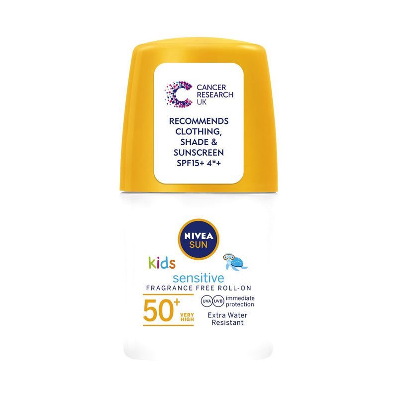 NIVEA Kids Sensitive Sun Cream Roll-on SPF50+ 50ml imported from the UK