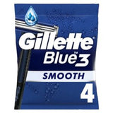 Gillette Blue3 men's disposable razor x4, UK version
