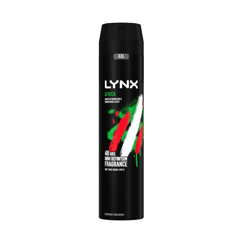 Lynx Africa bodyspray deodorant 250ml, imported from the UK