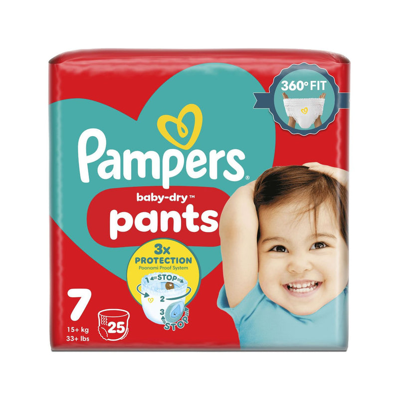 Pampers Baby-Dry nappy pants Size 7 25 count - British brand