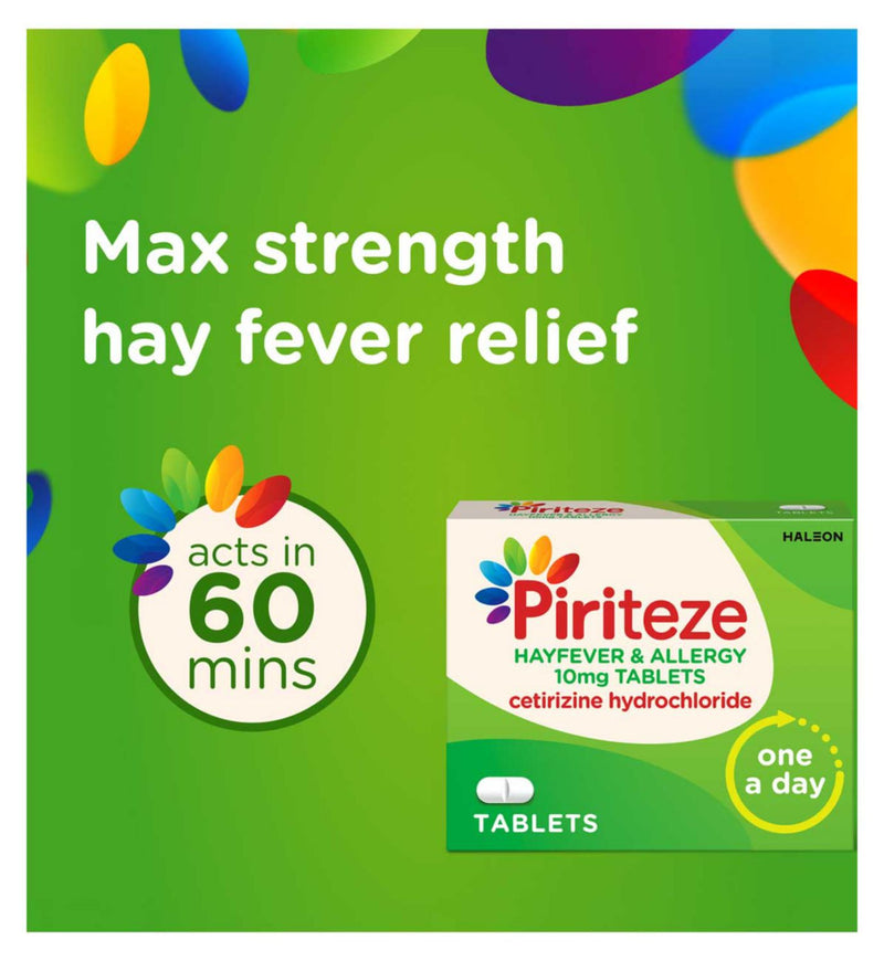 Piriteze Cetirizine antihistaminique comprimés 14 pack, importé du Royaume-Uni