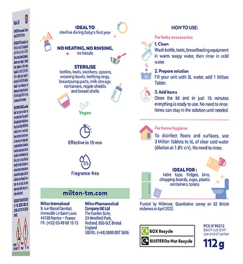 Milton sterilising tablets 40 pack, UK version