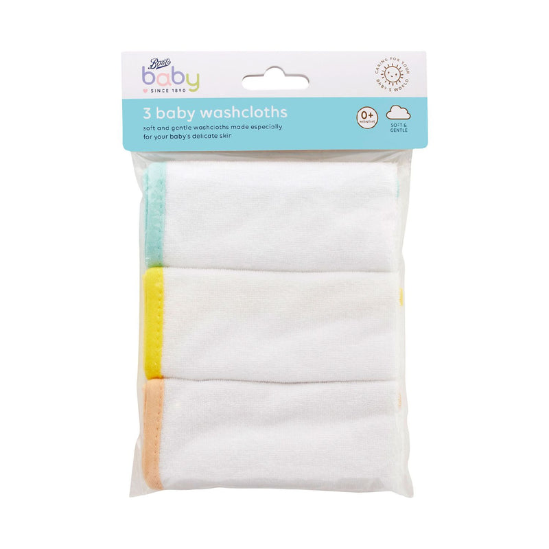 Boots Baby Waschlappen 3er-Pack 25 cm - Britisches Produkt