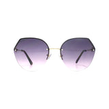 Lipsy light gold rimless sunglasses with diamante temple detailing UK version