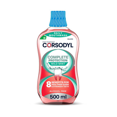 Boots Corsodyl Complete Protection Gum Care Mouthwash Mild Mint 500ml- Buy online at McGrocer