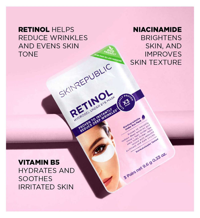 Skin Republic Retinol Hydrogel Augenpads 33ml, importiert aus dem Vereinigten Königreich