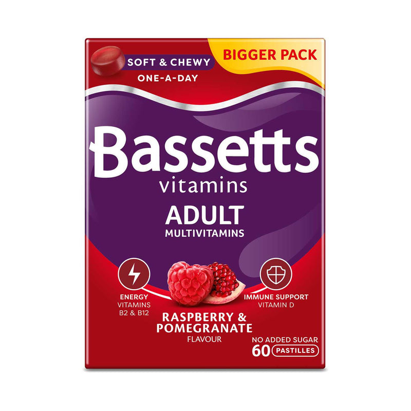 Bassetts Multivitamins Raspberry Pomegranate Soft Chewies 60 - British product