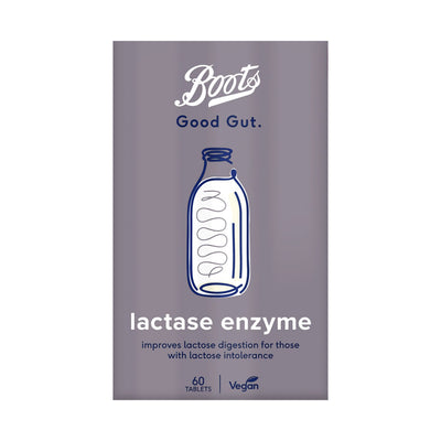 Boots Boots Good Gut Lactase Enzyme Dietary Supplement 60 Tablets- Buy online at McGrocer