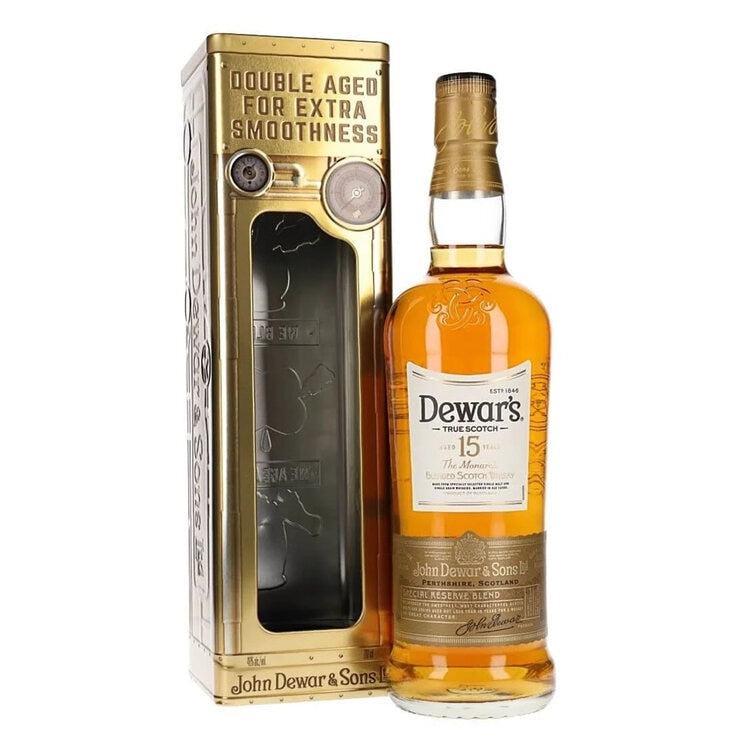 Dewars 15 Year Old Clock Tin Scotch Whisky 70cl