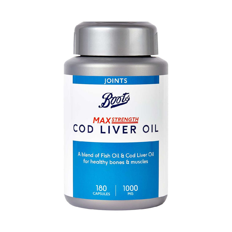 Boots Cod Liver Oil Max Strength 1000mg 180 Capsules - British product