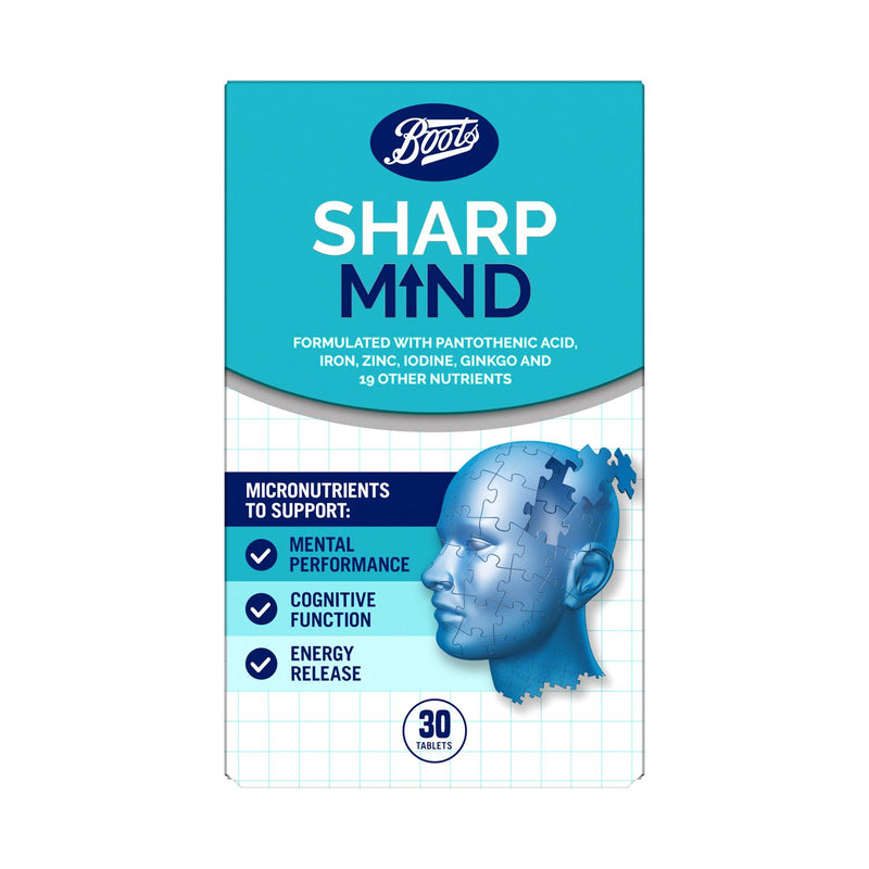 Boots Sharp Mind concentration tablets 30 count - British product