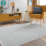 Concept Looms blue indoor outdoor rug in two sizes, imported from the UK