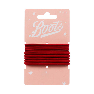 Boots Kids Ponybands Red Pack of 10 Hair Bands