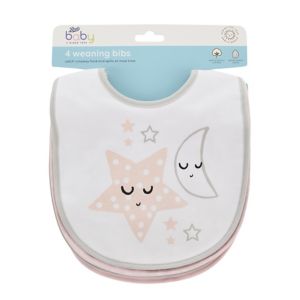 Boots Baby pink cotton weaning bibs 4 pack - British product