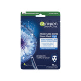 Boots Garnier Moisture Bomb Night Time Deep Sea Water and Hyaluronic Acid Sheet Face Mask 28g- Buy online at McGrocer