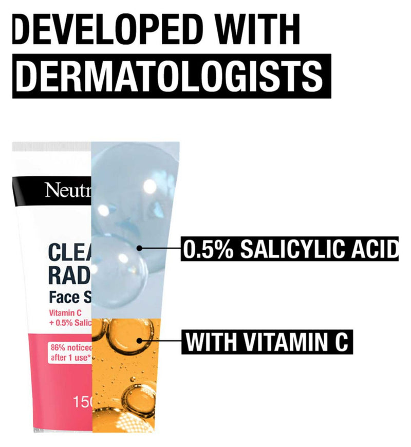 Neutrogena Clear & Radiant Gesichtspeeling mit Vitamin C 150ml (Britische Marke)