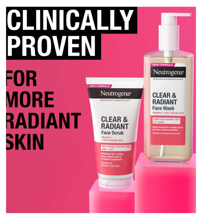 Neutrogena Clear & Radiant Gesichtspeeling mit Vitamin C 150ml (Britische Marke)
