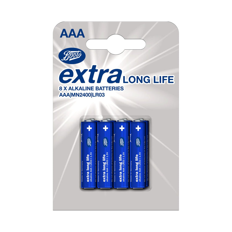 Boots extra lasting AAA batteries 8 pack - British product