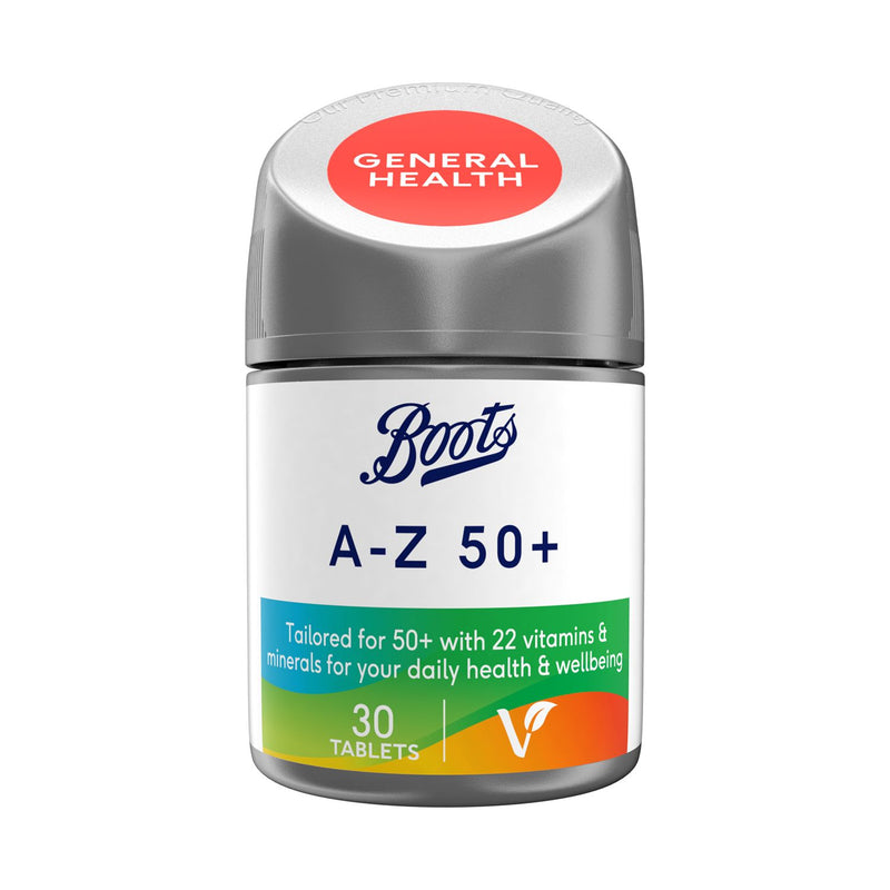 Boots A-Z 50 Plus multivitamin tablets 30 count - British product