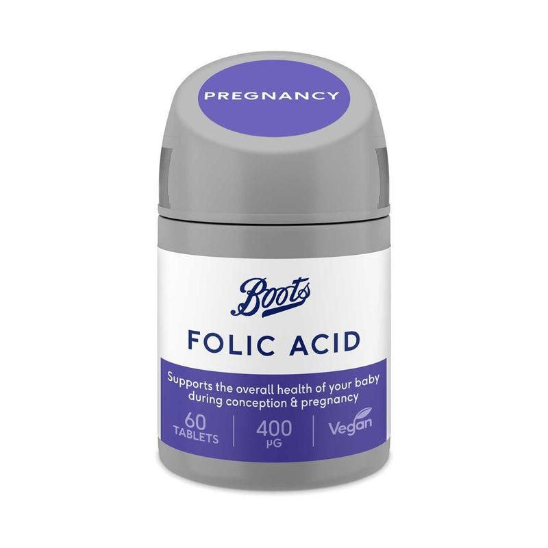 Boots Folic Acid 400ug 60 Tablets dietary supplement - British product