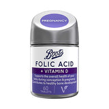 Boots Folsäure plus Vitamin-D-Nahrungsergänzungsmittel, 60 Tabletten