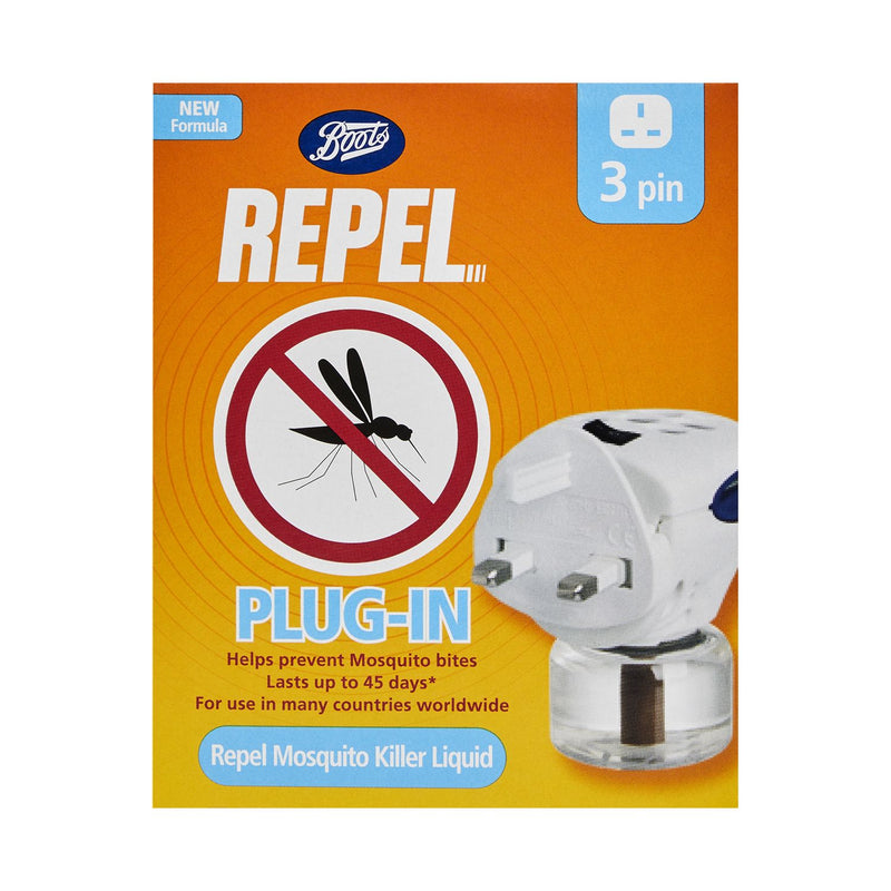 Boots Repel Mosquito Killer 3 Pin Plug-In 35ml - British product