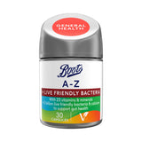 Boots A-Z Multivitamin Plus Live Friendly Bacteria 30 Capsules - British product