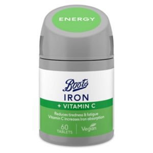Boots Iron and Vitamin C supplement tablets 60 count - British product