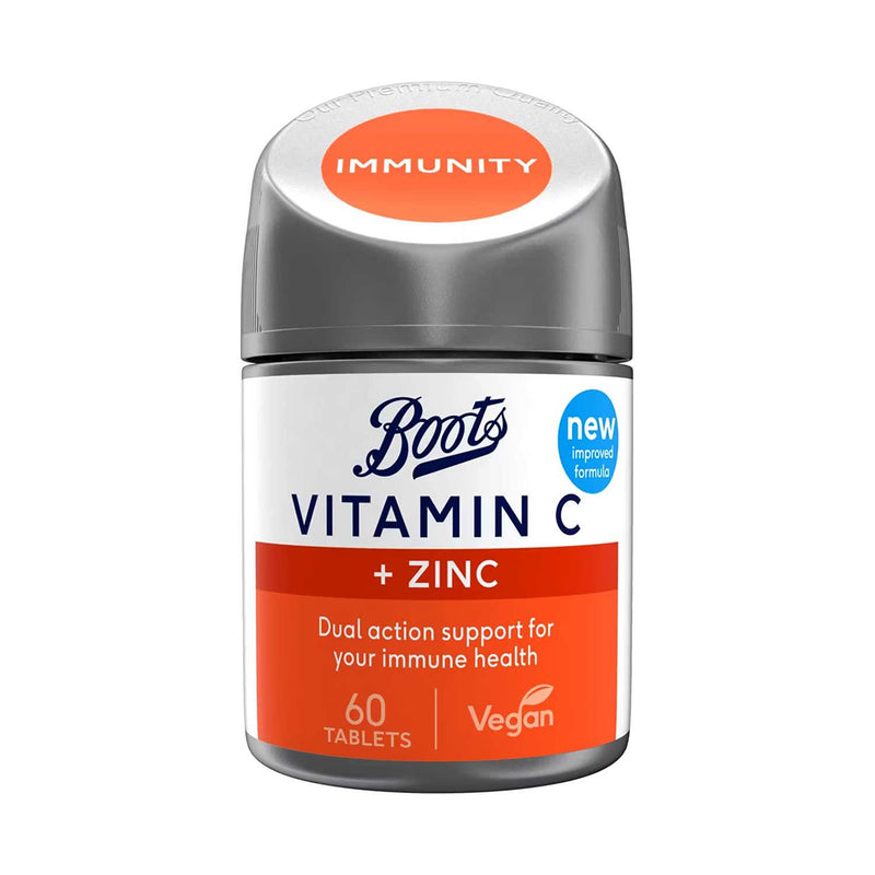 Boots Vitamin C and Zinc 60 Tablets - British product