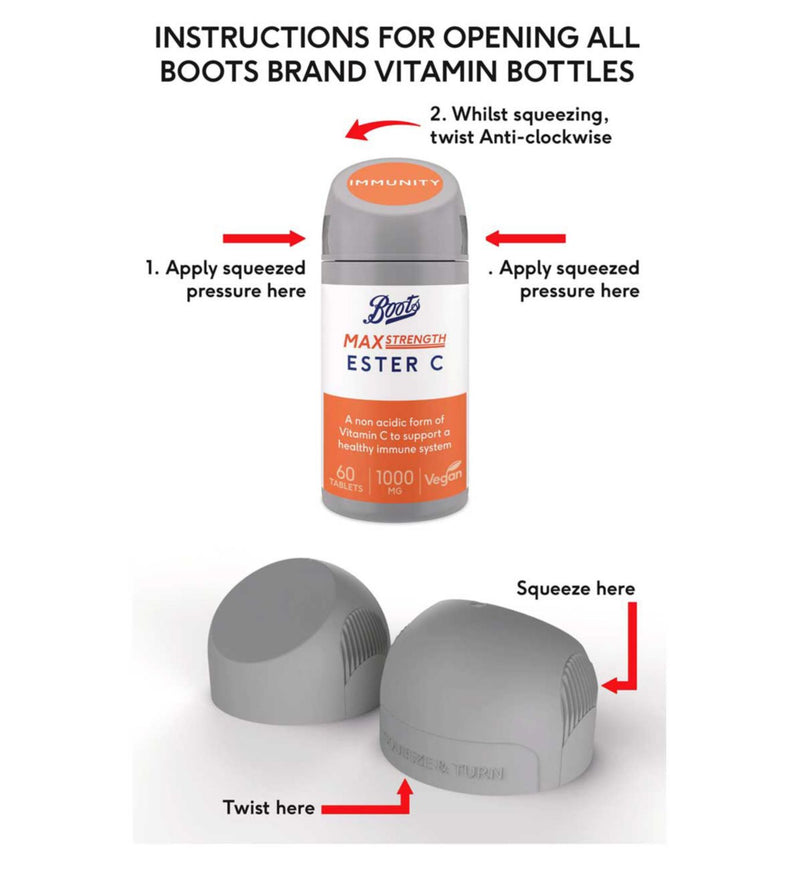 Boots Vitamin C and Zinc 60 Tablets - British product