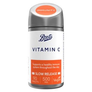 Boots Vitamin C tablets 500 mg Sustained Release 90 Pack - British product