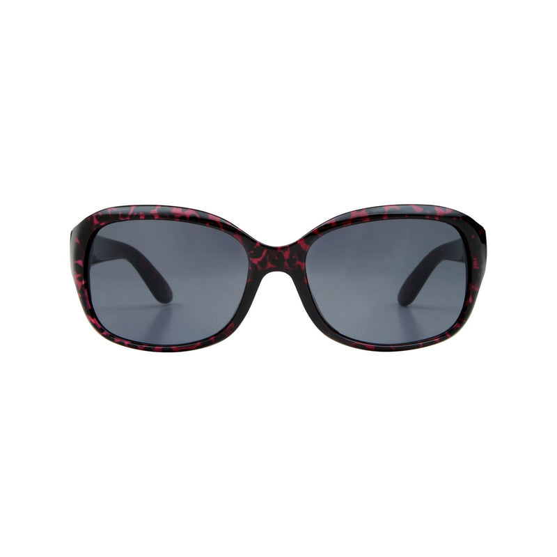 Boots polarised sunglasses crystal purple black animal print, UK version