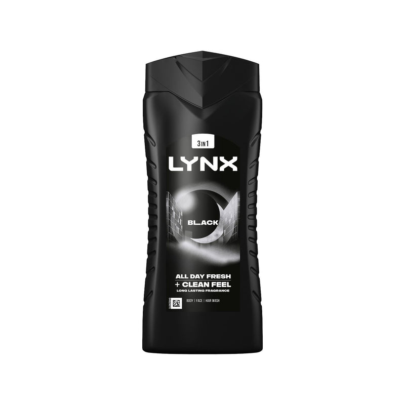 Lynx Black Shower Gel 500ml plastic bottle, UK version.