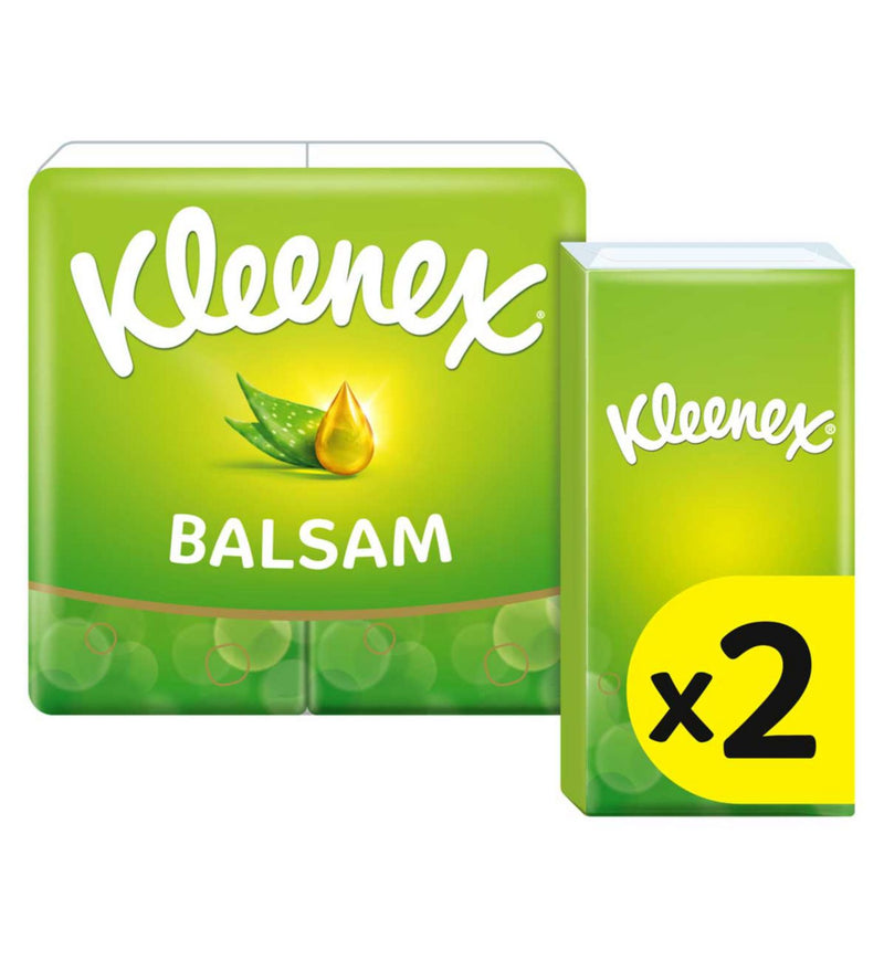 Kleenex Balsam Pocket Facial Tissues 2 Pack, UK version